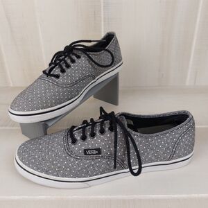 Vans Lo Pro Sneakers Women’s 8 White Polka Dots Grey Shoes Men’s 6.5